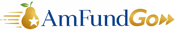 AmFundGo logo with pear and arrow design